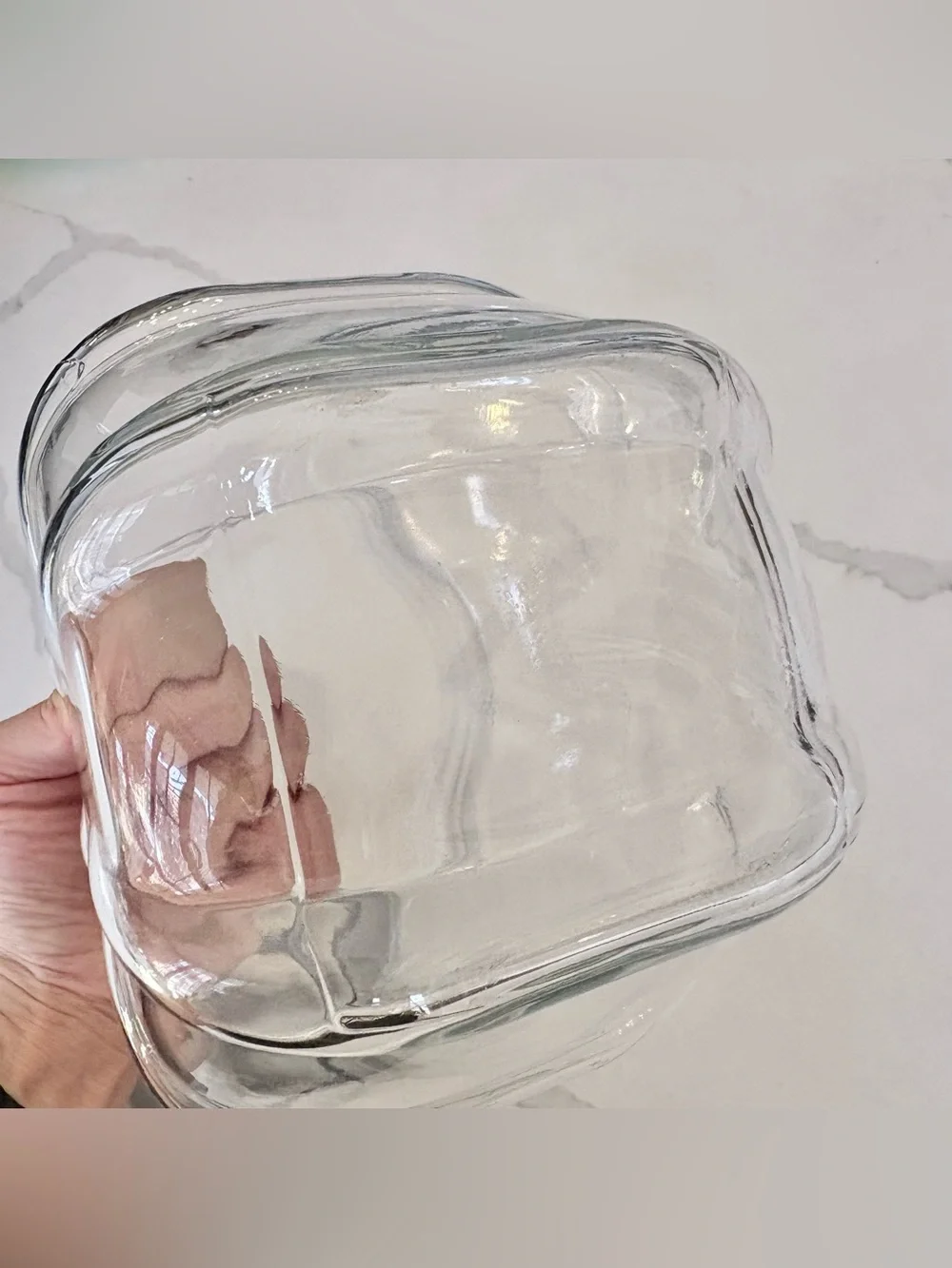 VTG 1998 IKEA FÖRVAR Clear Glass Storage Jar in Silver Grey Plastic Lid 61 Oz